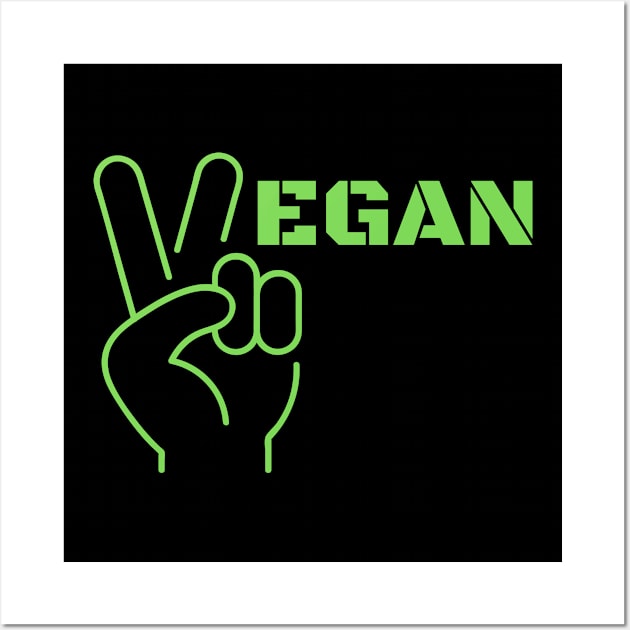 Vegan Peace Wall Art by Bearded Vegan Clothing